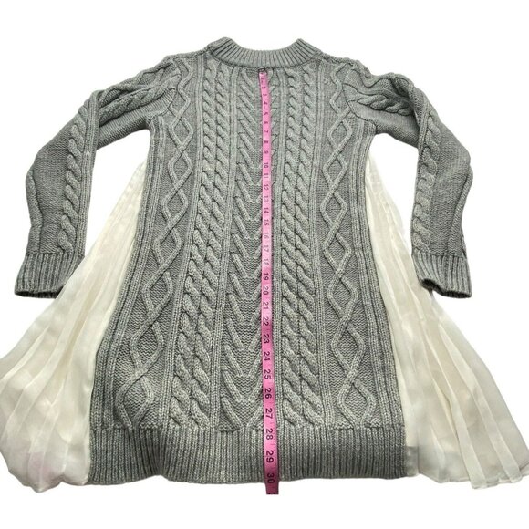 MERCURY DUO Women Cable Knit Sweater Sz M Gray Pullover Modern Classic 79-43 - Picture 7 of 16